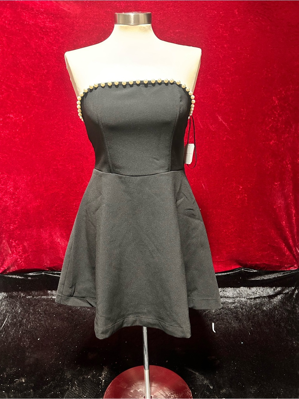 Altar'd State Londyn Strapless Mini Dress Black Sz Medium NWT MSRP $78